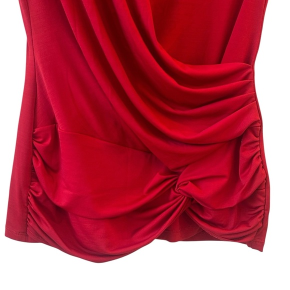 XOXO Red Draped Blouse Vintage Y2K Party Medium - Picture 2 of 7